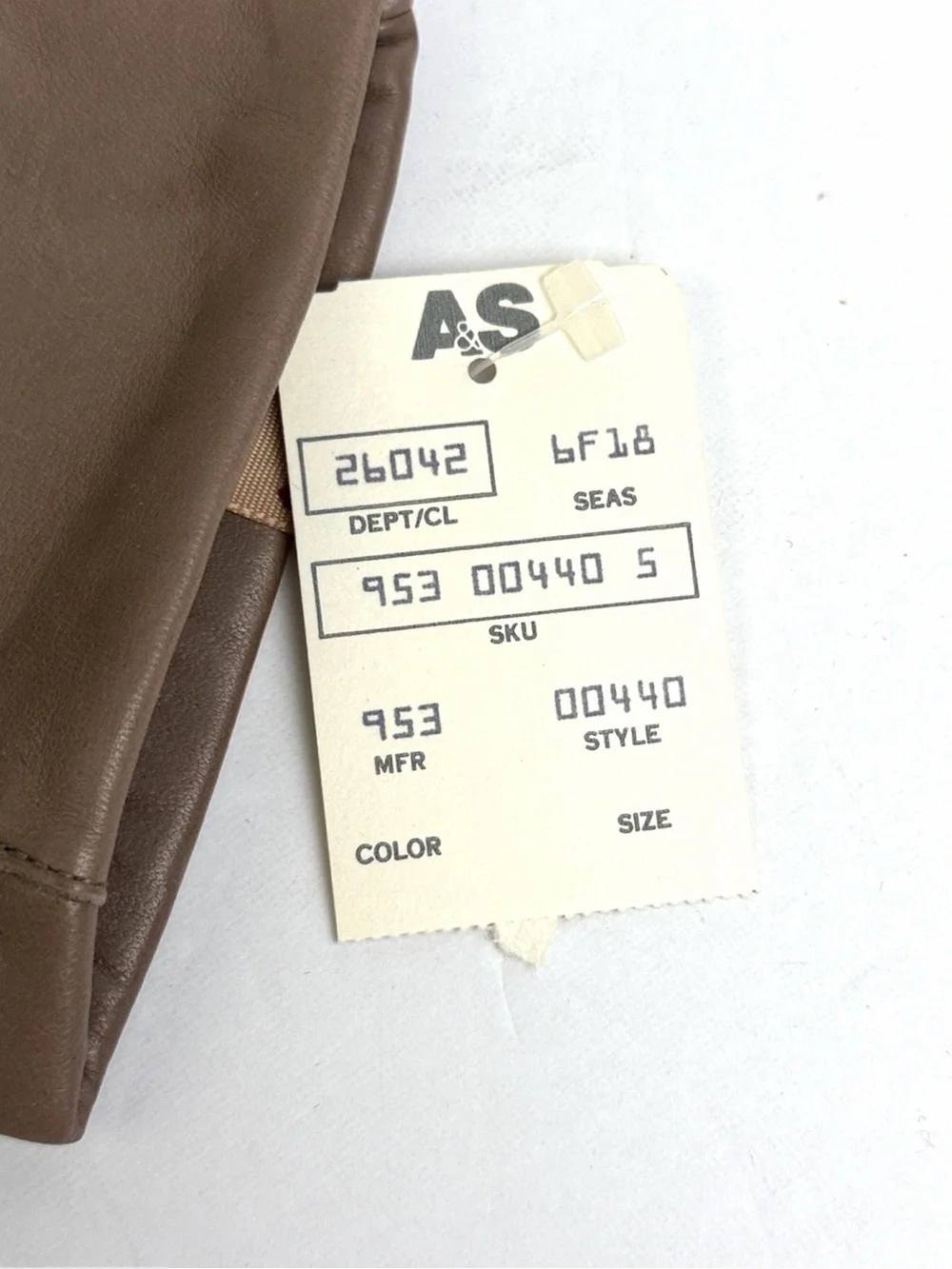 Vintage Anne Klein by Aris Taupe Leather Gloves 100% Cashmere Lined Size 8 NWT